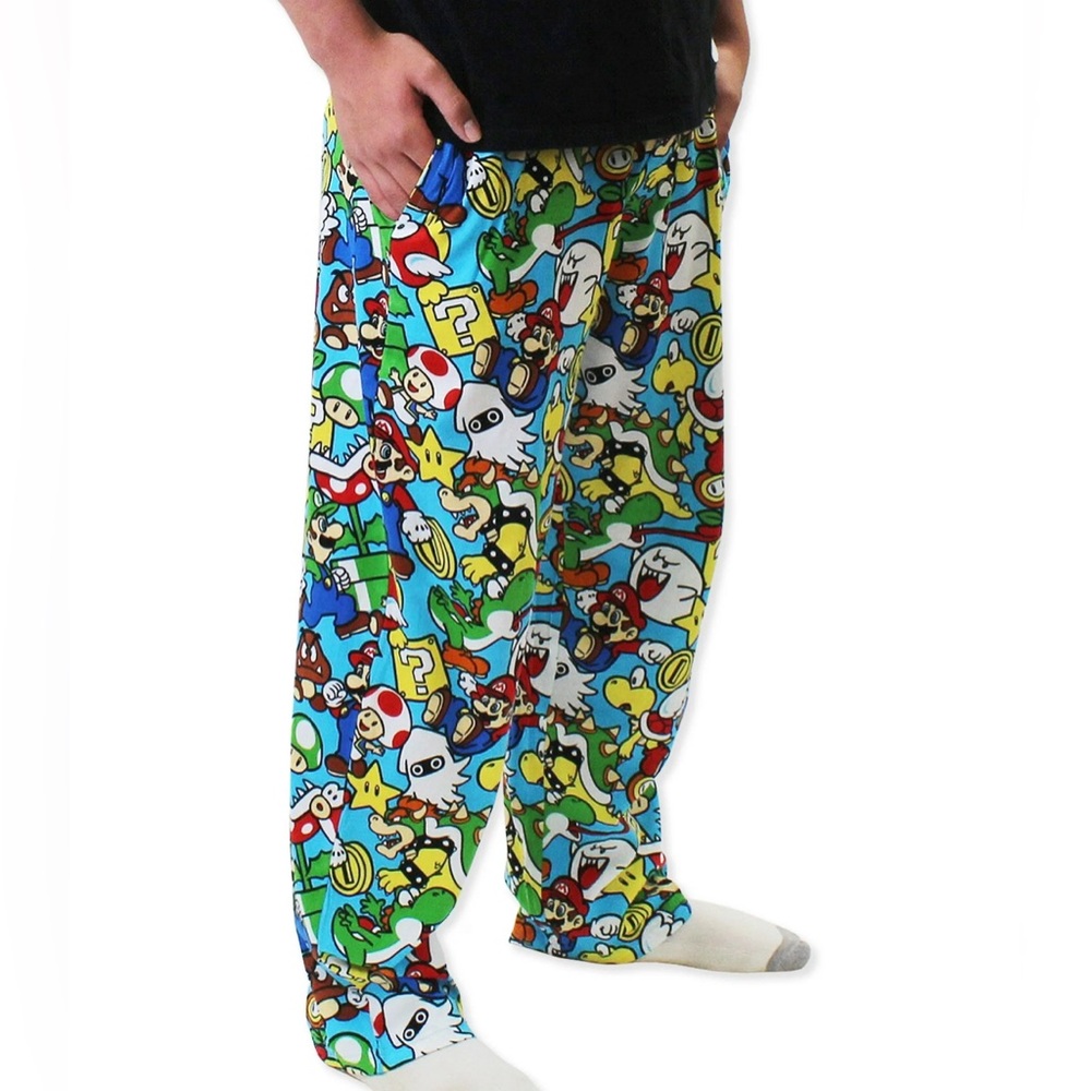 Nintendo Super Mario Pajama Pants with Pockets Multicolor Mens Size XL